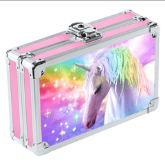 VAULTZ Locking Supply Box with Key Lock: 3D Lenticular Unicorn